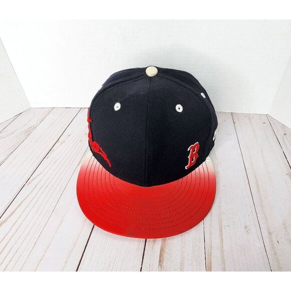 Boston Red Sox Wicked Fade Custom New Era Hat Cap 7 1/8 Black and Red Ombre - Picture 6 of 10